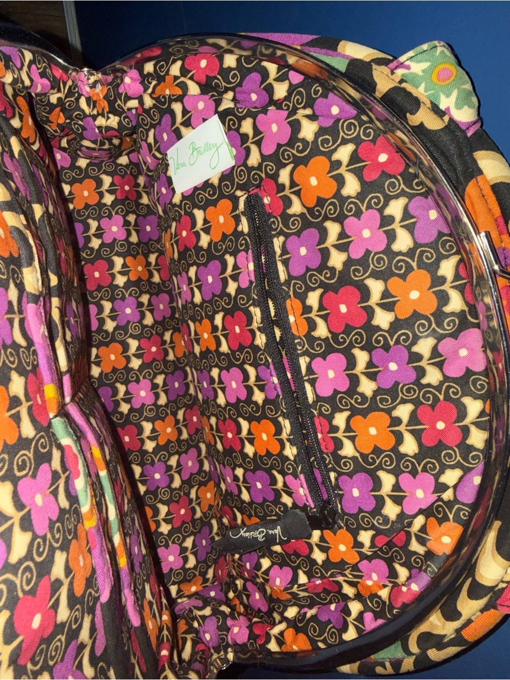 Vera Bradley Suzani Holiday Tote Bag Retired Floral Quilted Purse VGC - Picture 3 of 9